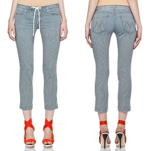 Lace up Striped Jeans